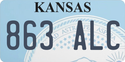 KS license plate 863ALC
