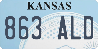 KS license plate 863ALD