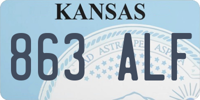 KS license plate 863ALF