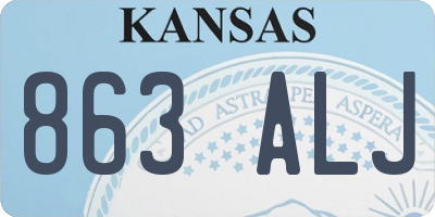 KS license plate 863ALJ