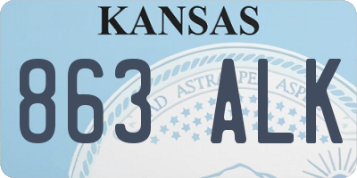 KS license plate 863ALK