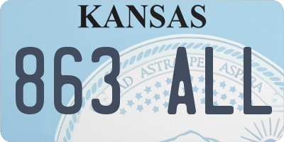 KS license plate 863ALL
