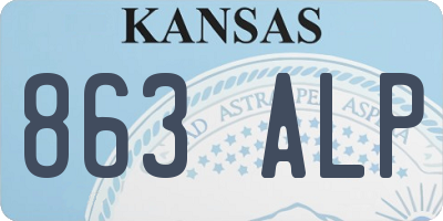 KS license plate 863ALP
