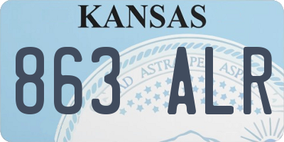 KS license plate 863ALR