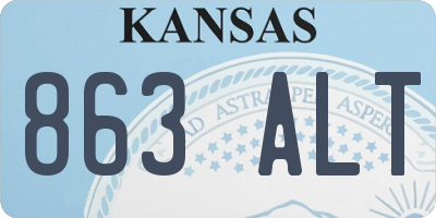 KS license plate 863ALT