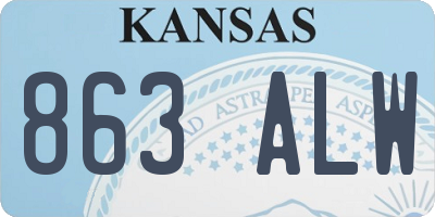 KS license plate 863ALW