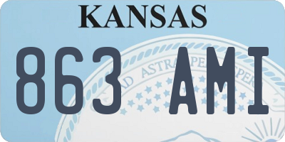 KS license plate 863AMI