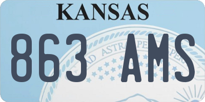 KS license plate 863AMS