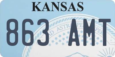 KS license plate 863AMT