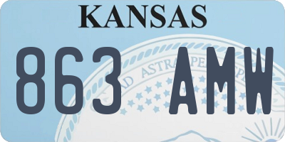 KS license plate 863AMW