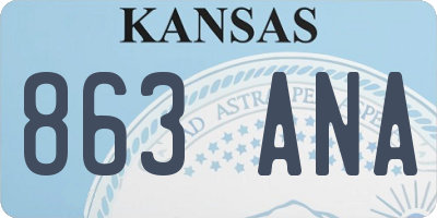 KS license plate 863ANA