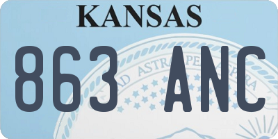 KS license plate 863ANC