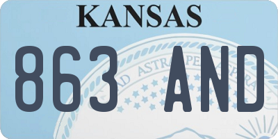 KS license plate 863AND