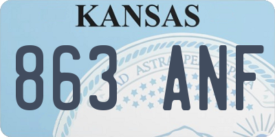 KS license plate 863ANF