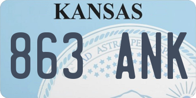 KS license plate 863ANK