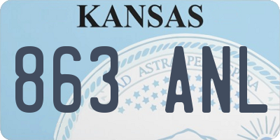 KS license plate 863ANL