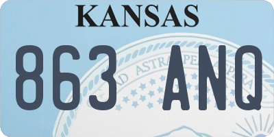 KS license plate 863ANQ