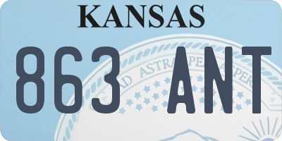 KS license plate 863ANT