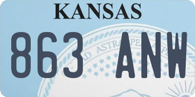 KS license plate 863ANW