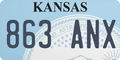 KS license plate 863ANX