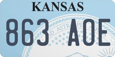 KS license plate 863AOE