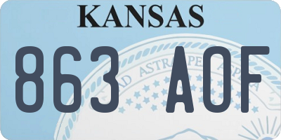 KS license plate 863AOF
