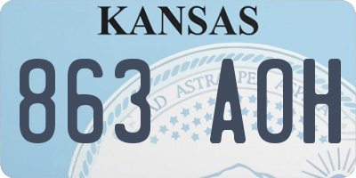 KS license plate 863AOH