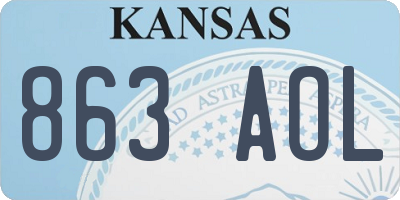 KS license plate 863AOL