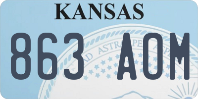 KS license plate 863AOM