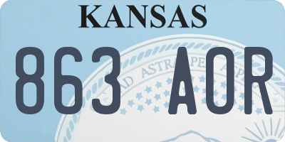 KS license plate 863AOR