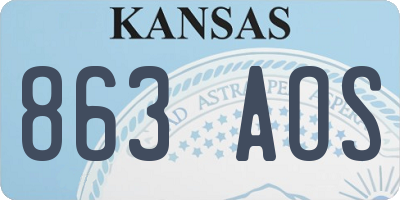 KS license plate 863AOS
