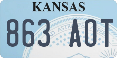 KS license plate 863AOT