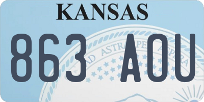 KS license plate 863AOU