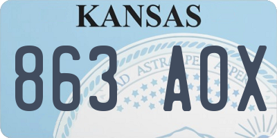KS license plate 863AOX