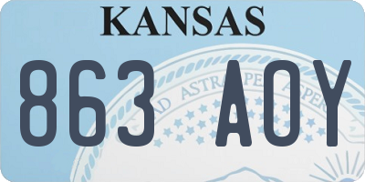 KS license plate 863AOY