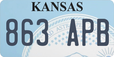 KS license plate 863APB