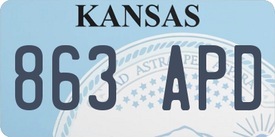 KS license plate 863APD