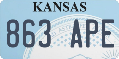KS license plate 863APE
