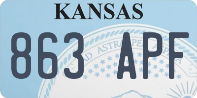 KS license plate 863APF