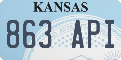 KS license plate 863API