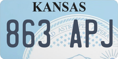 KS license plate 863APJ