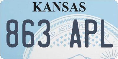 KS license plate 863APL