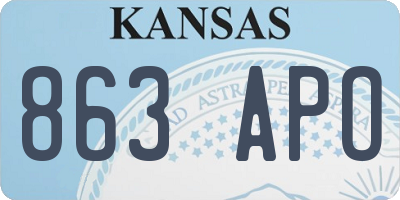 KS license plate 863APO