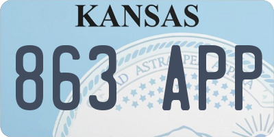 KS license plate 863APP
