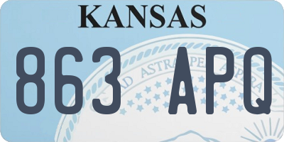 KS license plate 863APQ