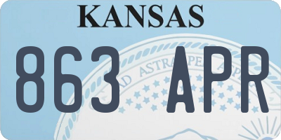 KS license plate 863APR
