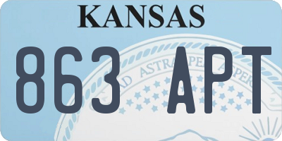 KS license plate 863APT