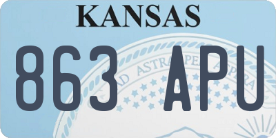 KS license plate 863APU