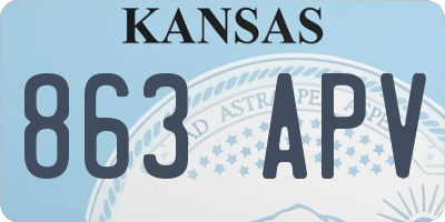 KS license plate 863APV