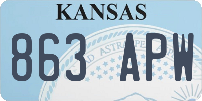 KS license plate 863APW